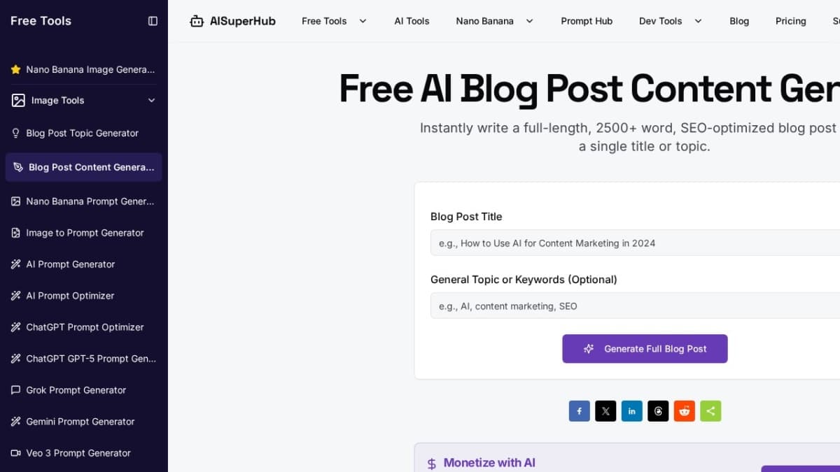AISuperHub Blog Writer