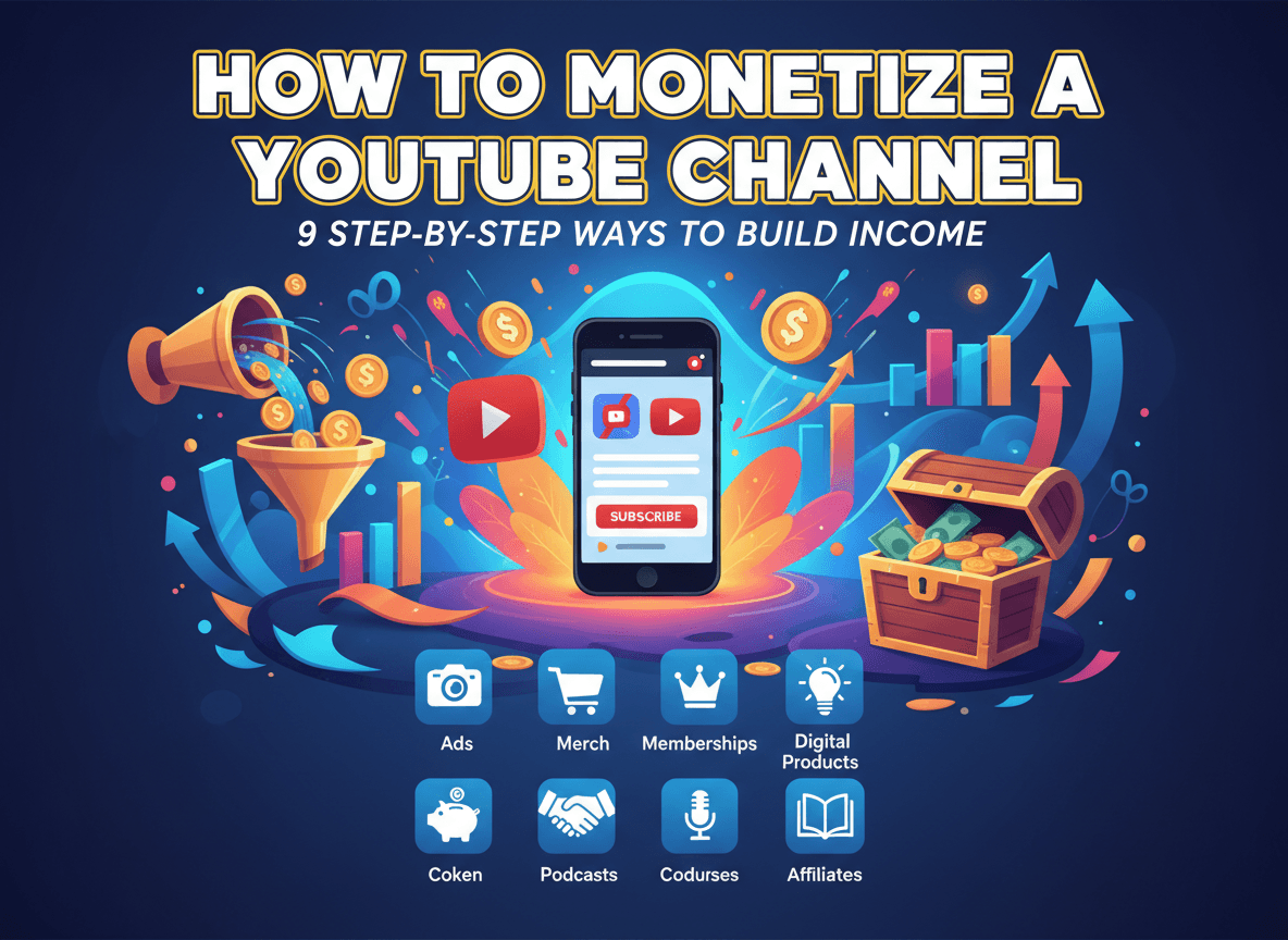 How to monetize a YouTube Channel: 9 Step by Step Ways to Build Income