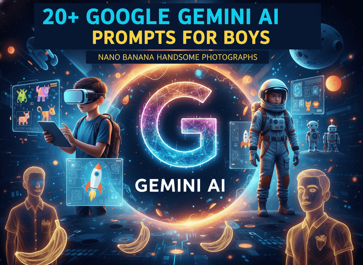 20+ Google Gemini AI Prompts for boys - Nano Banana Handsome photographs
